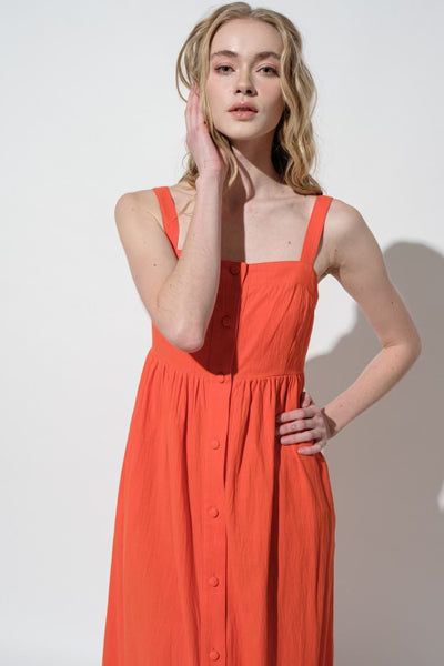 Button Down Linen Maxi Dress