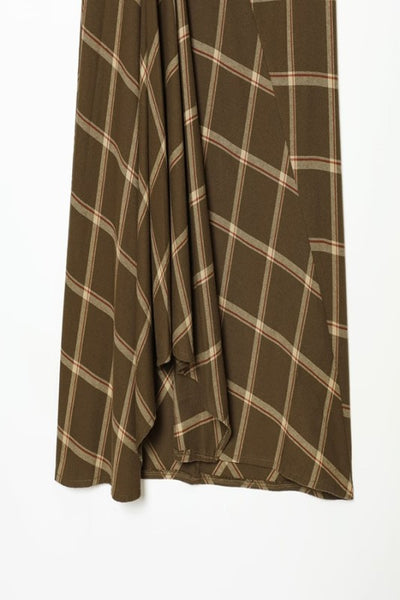 Plaid Ruffle Midi Skirt