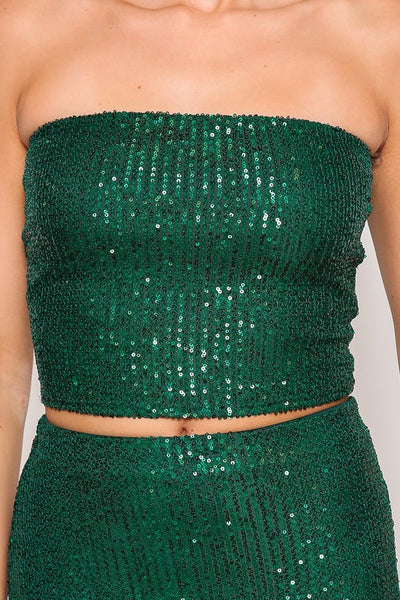 Sequin Strapless Glam Top  (3 Colours)