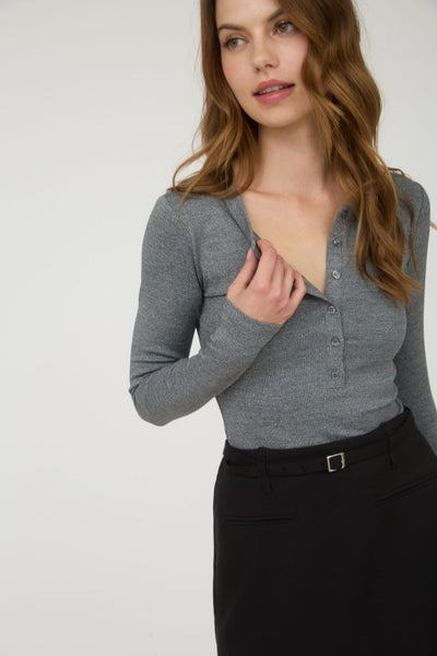 Ribbed Henley Top
