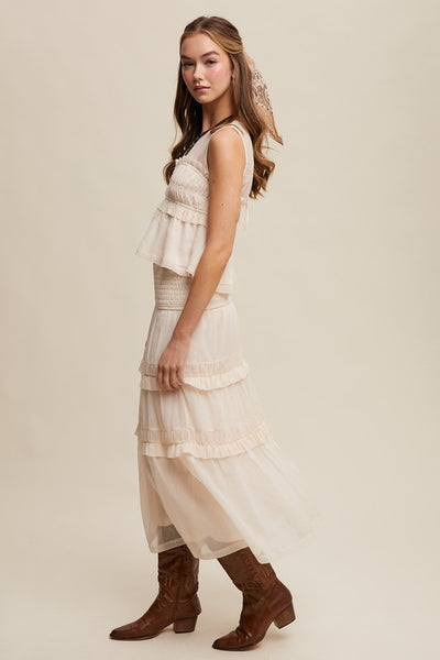 Peplum Top And Ruffle Skirt Set