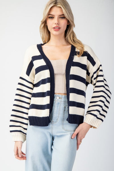 Striped Cropped Cardigan