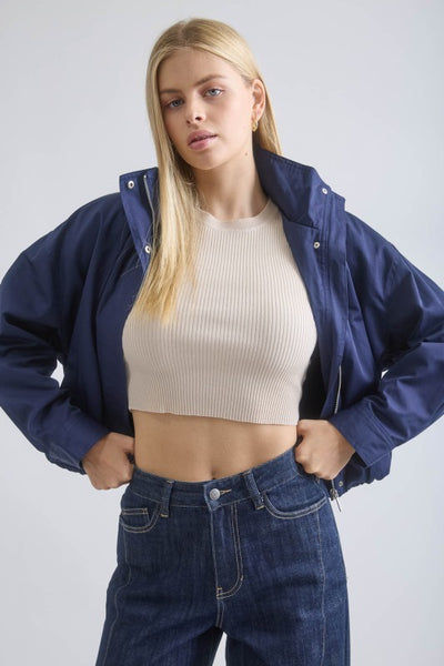 Zip Up Mock Neck Jacket