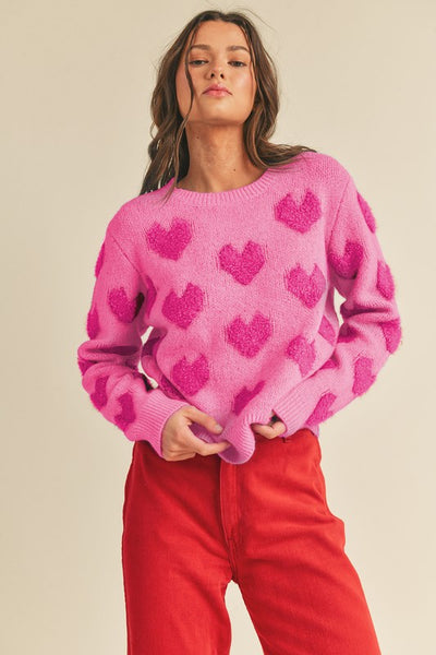 Fuzzy Heart Sweater