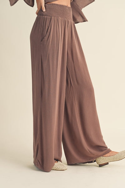 Rayon Smocked Waist Pants