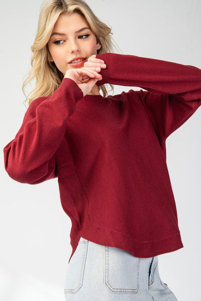 Solid Long Sleeve Sweater Top