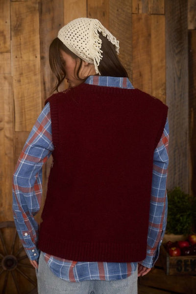 Floral Button Down Cardigan Vest