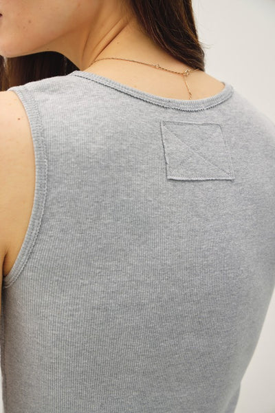 Ribbed Raw Seam Tank