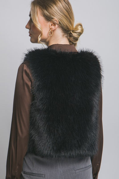 V Neck Fur Vest