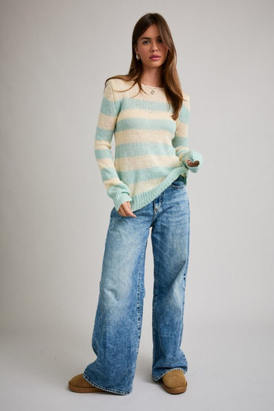 Stripe Mint Sweater Top