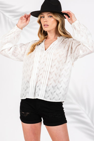 Jacquard V Neck Shirt