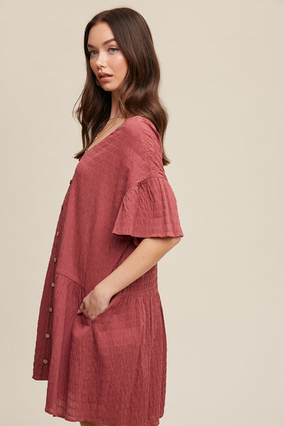 Babydoll Smock Woven Dress
