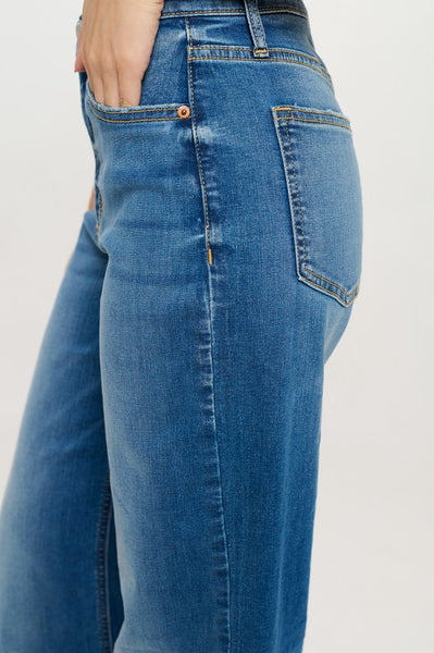 Medium Light High Rise Wide Leg Jeans