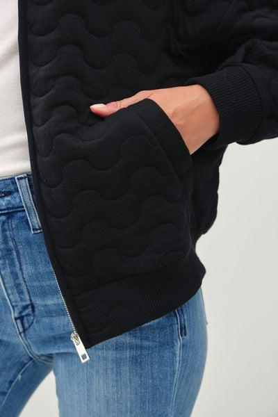 Wave Quilted Bomber Jacket