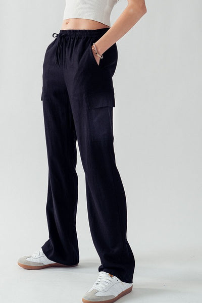 Bella Linen Drawstring Waist Pants