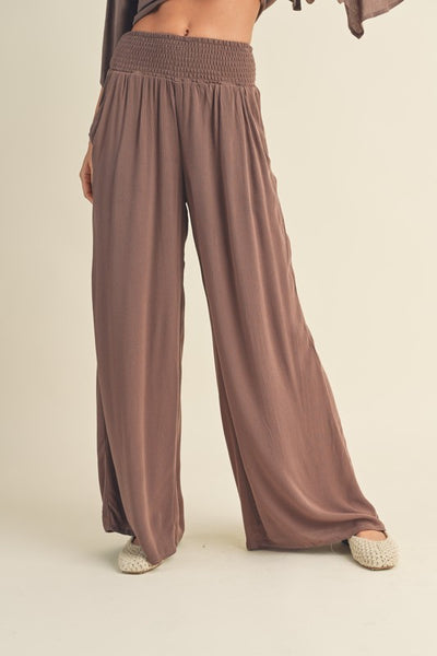 Rayon Smocked Waist Pants