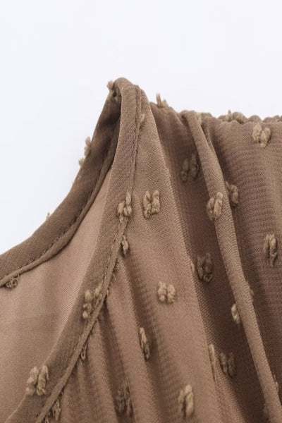 Pleated Long Sleeve Dress