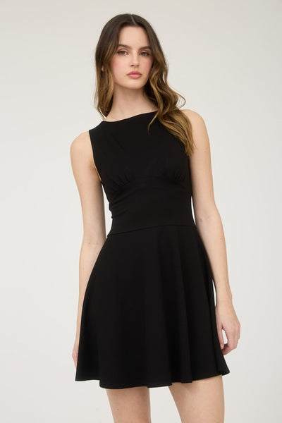 Waist Detail Flare Mini Dress