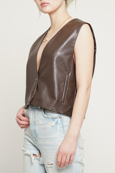 Boxy PU Vest