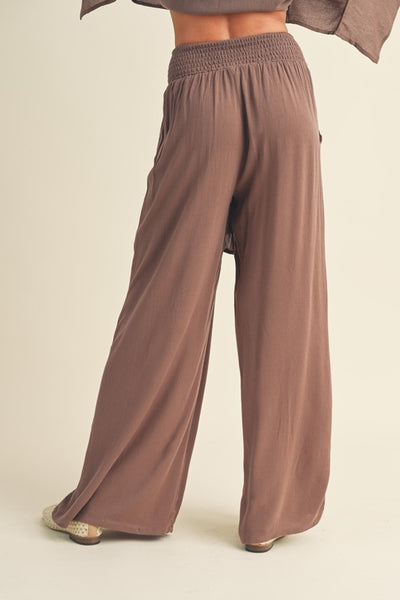 Rayon Smocked Waist Pants