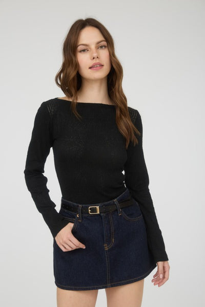 Boat Neck Crochet Top