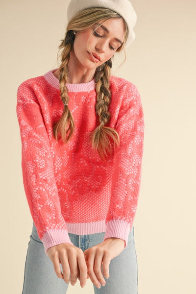 Lace Knit Pattern Sweater