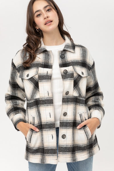 Plaid Pattern Fleece Jacket