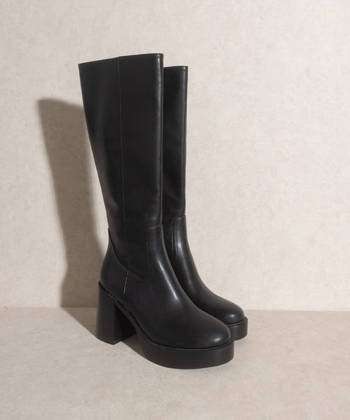 Knee length shop platform boots