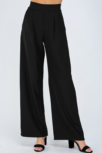 High Waist Wide Leg Casual Woven Pants