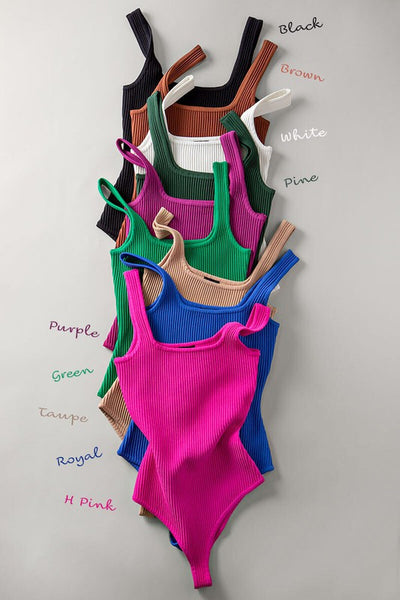 Sculpt Knit Square Neck Sleeveless Bodysuit (5 colours) – Unity Clothing  Inc. North Vancouver